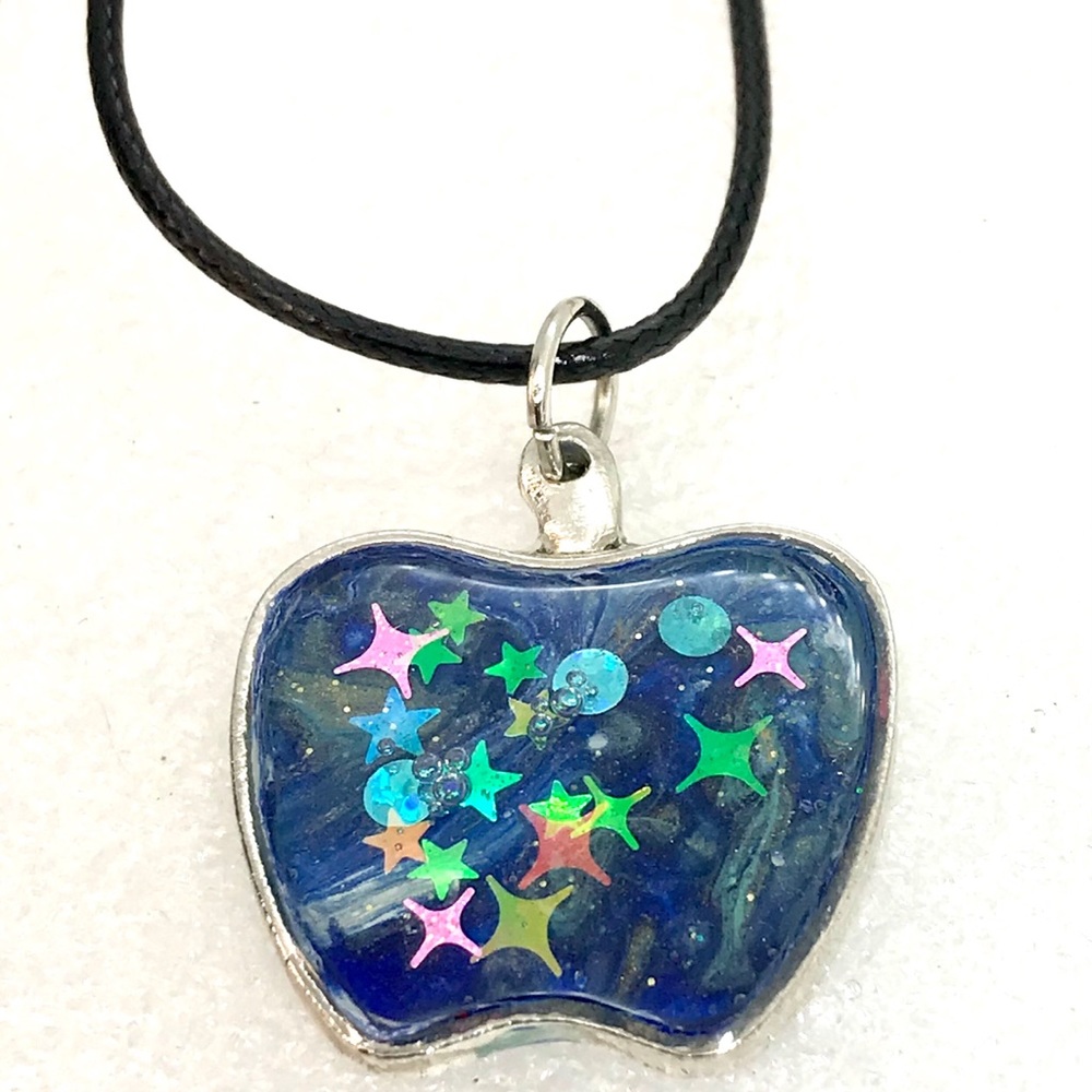 Handmade necklace Apple pendant comes with cord NSN display